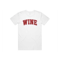 Wine T-shirt Tee Top Drink Vino Varsity College University Sports Funny Gift
