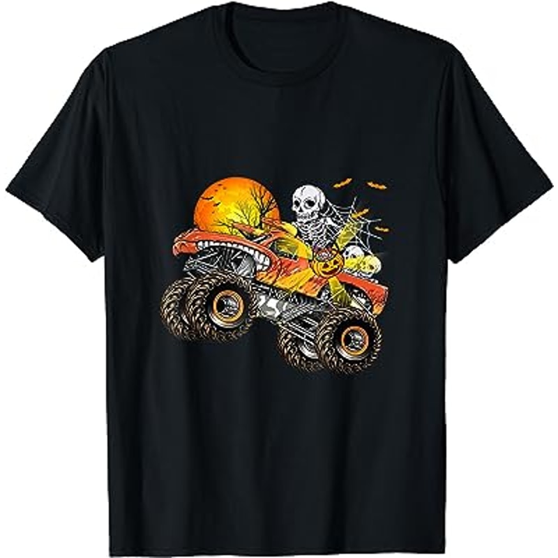 Skeleton Drive Monster Truck Halloween Race Horror Season T-Shirt.jpg