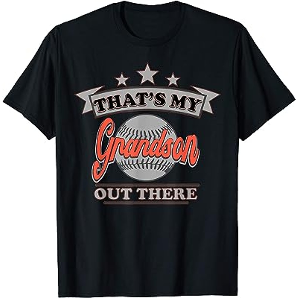 That's My Grandson Out There Baseball For Grandma Grandpa T-Shirt.jpg