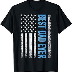 best dad ever us american flag gift for father's day t-shirt black