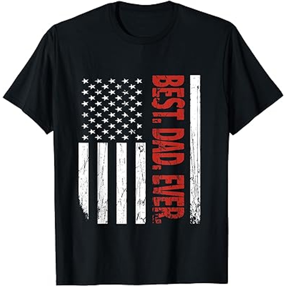 Mens Best dad ever US american flag gifts for father's day T-Shirt.jpg