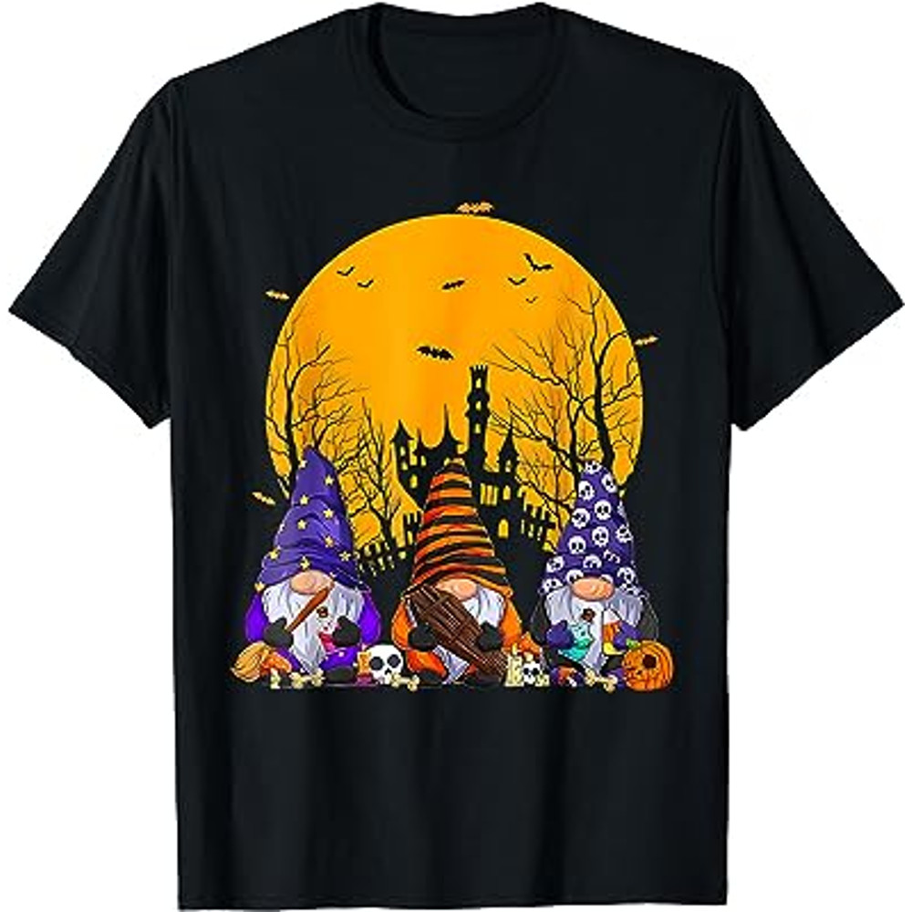 Three Gnomes Happy Halloween Fall Candy Corn Pumpkin Gnome T-Shirt.jpg