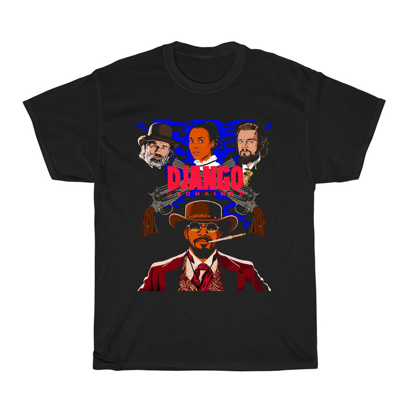 Django Men's Black T-Shirt Size S to 5XL.jpg