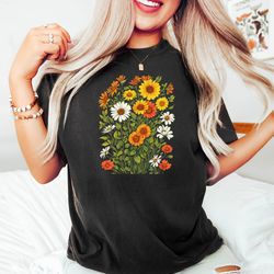 wildflower tshirt, wild flowers shirt, ladies shirts,