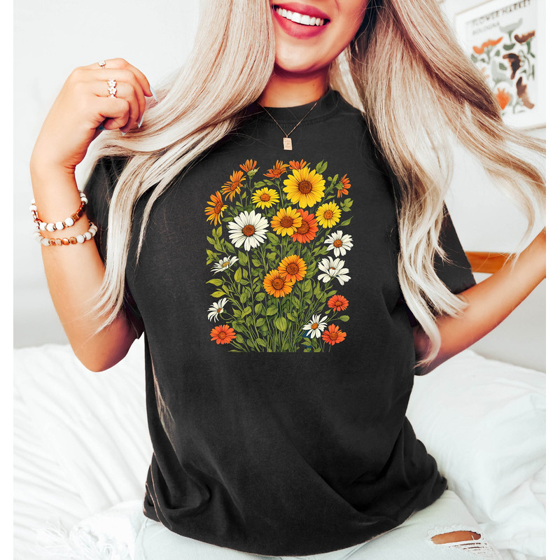 Wildflower Tshirt, Wild Flowers Shirt, Ladies Shirts, Best Friend Gift, Floral Tshirt, Flower Shirt, Gift for Women, Flower Shirts - 1.jpg