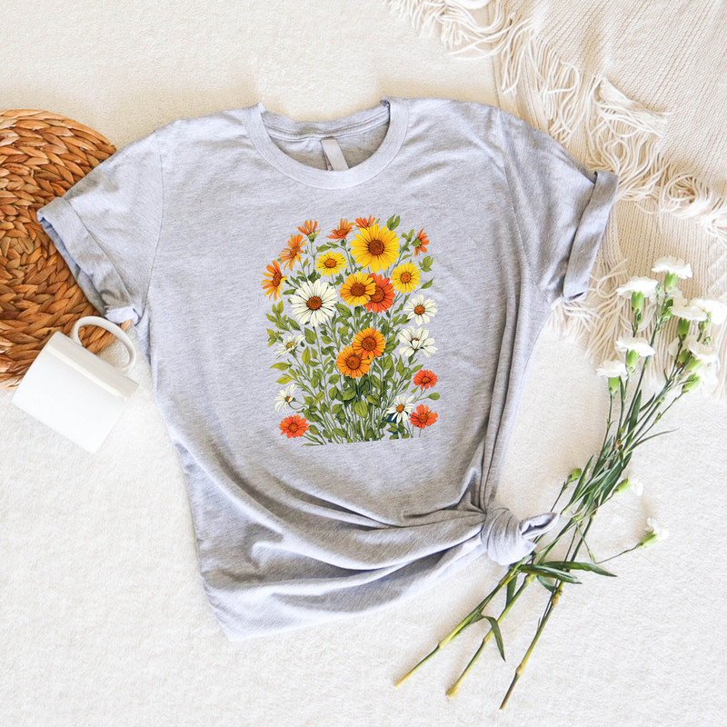 Wildflower Tshirt, Wild Flowers Shirt, Ladies Shirts, Best Friend Gift, Floral Tshirt, Flower Shirt, Gift for Women, Flower Shirts - 2.jpg