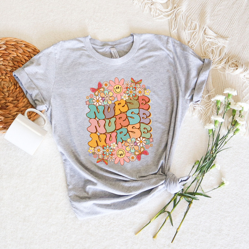 Wildflowers Nurse Shirt, Nurse Shirt,Nursing School Tee Cute Nurse Shirt Nurse t-shirt Tshirt For Work RN Nurse Shirt Registered Nurse Shirt - 3.jpg