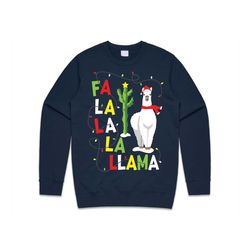 fa la llama jumper sweater sweatshirt christmas xmas falala alpaca funny ugly adults kids festive