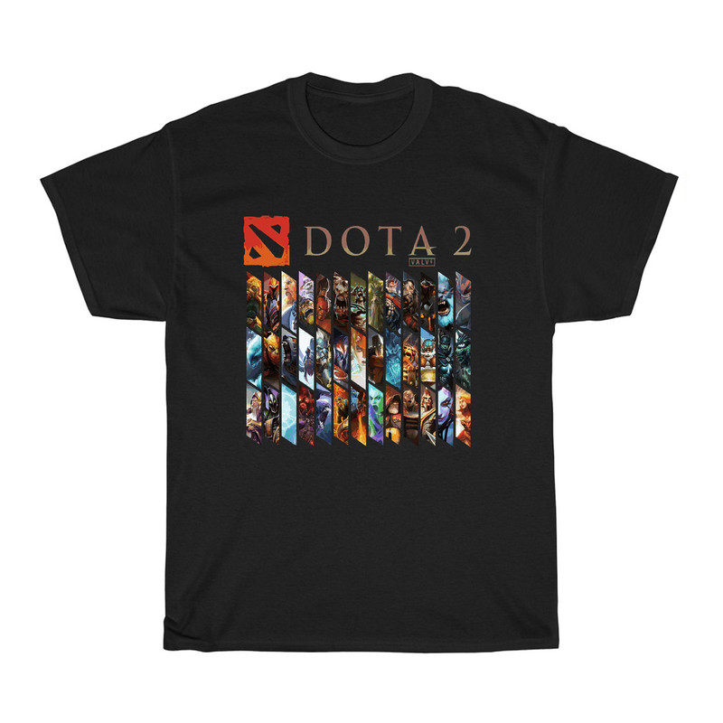Dota 2 Heroe Logo Men's Navy Black White T-Shirt Size S to 5XL.jpg