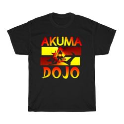 akuma dojo logo akuma gouki street fighter men's black t-shirt size s to 5xl