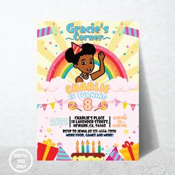 Personalized File Gracie's Corner Birthday Invitation | Gracie's Printable | Gracies Corner invite | Invite Instant