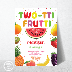 Personalized File Twotti Frutti Invitation, Twotti Frutti Invites, Instant Download Twotti Frutti Invitations, PNG File