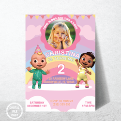 Personalized File Coco Baby Birthday Invitation | Custom Coco Invitation | Coco Watermelon | Nursery Rhymes | Photo