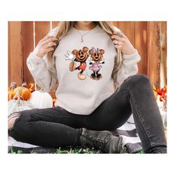 mickey and minnie pumpkin head sweatshirt, halloween disney shirt, disneyworld women sweatshirt, disneyland sweater, hal