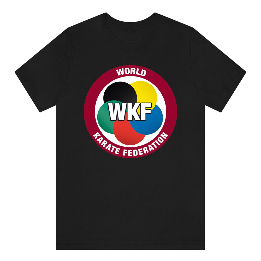 WKF World Karate Federation Logo Martial Arts Men's White Navy Black T-Shirt Size S to 5XL.jpg