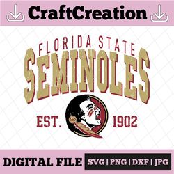 Vintage 90's Florida State Seminoles Svg, Florida State Svg, Vintage Style University Of Florida State Png Svg dxf NCAA