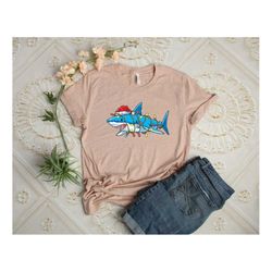 christmas shark lights shirt, christmas shirt, funny christmas shirt, christmas gift shirt, christmas gift for her