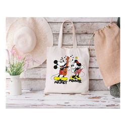 disney mickey and minnie tote bag, disneyland tote bag, disney vacation bag, disneyworld tote bag, custom tote bag, disn
