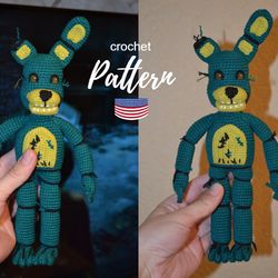 springtrap crochet amigurumi pattern eng pdf, crochet creepy toy pattern