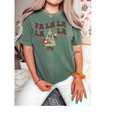 retro christmas comfort colors shirt, fa la la tree shirt, vintage santa christmas shirt, retro holiday shirt, ugly swea