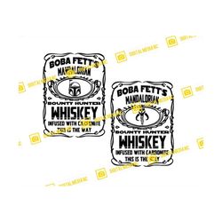 boba fett bounty hunter whiskey, star wars, mandalorian, mythosaur, carbonite | svg png | silhouette cricut cutting read