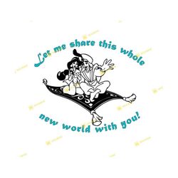 aladdin, jasmine, a whole new world | svg png | silhouette cricut cutting ready instant download