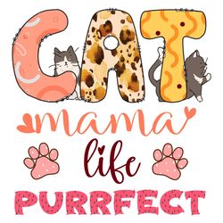 funny cat mama life purrfect footprints png
