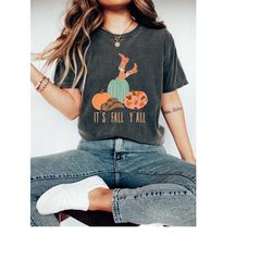 retro fall comfort colors shirt, it's fall y'all shirt, vintage thanksgiving shirt, pumpkin patch shirt, retro fall shir