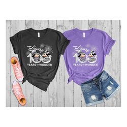 disney 100 years of wonder shirt with mickey mouse and minnie mouse disney 100th years celebration commemorative t-shirt