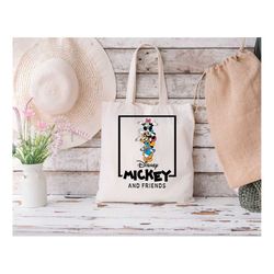disney mickey and friends tote bag, disneyland tote bag, disney vacation bag, disneyworld tote bag, custom tote bag, dis