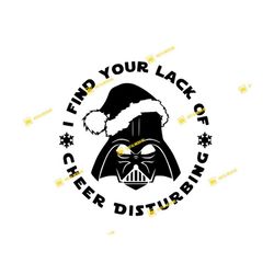 darth vader, santa, lack of cheer disturbing, star wars | svg png | silhouette cricut cutting ready instant download