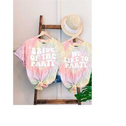 bachelorette party shirts, bride of the party,we like to party graphic t-shirt,retro graphic tee, for her,bridal party s