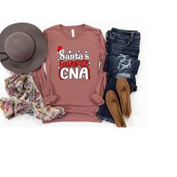 santa's favorite cna shirt, christmas santa's favorite nurse shirt, nurse winter fashion, funny christmas gift nurse, rn