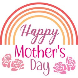 happy flower mothers day rainbow gift svg