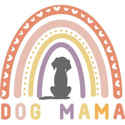 Funny Heart Rainbow Dog Mama Life SVG