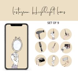 instagram icons & highlights for a beauty salon
