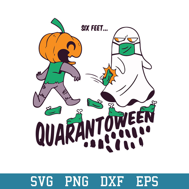Quarantoween Quarantine Halloween Classic Ghost With Mask Svg, Halloween Svg, Png Dxf Eps Digital File.jpeg