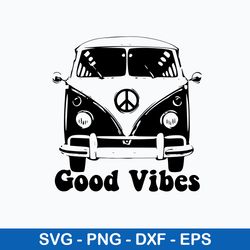 Good Vibes Peace Hippie Van Svg, Good Vibes Svg, Png Dxf Eps File