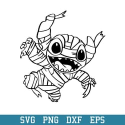 stitch mummy horror halloween svg, halloween svg, png dxf eps digital file