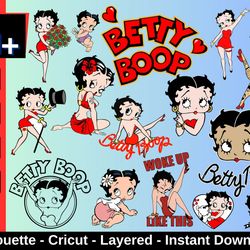 betty boop svg bundle, layered betty boop,svg, easy cut,tshirt print betty boop png,instant download,cricut cut file,sil