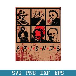 vintage horror friends svg, horror characters svg, , halloween svg, png dxf eps digital file