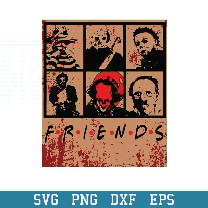 Vintage Horror Friends Svg, Horror Characters Svg, , Halloween Svg, Png Dxf Eps Digital File.jpeg