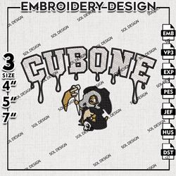 Drop Name Cubone Halloween Costume Embroidery Files, Halloween Embroidery, Spooky Pokemon Machine Embroidery Designs