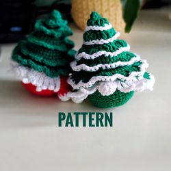 Crochet Pattern Christmas Tree Gnome, Amigurumi ornament car decoration, crochet car hanging pattern, Easy Beginner croc
