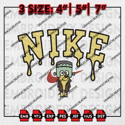 Nike Frankenstein Bluey Lucky Embroidery files, Halloween Bluey Embroidery Designs, Bluey Machine Embroidery Pattern