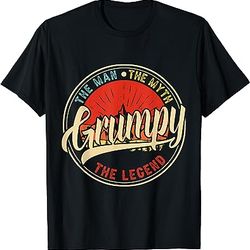 mens grumpy the man the myth the legend funny father's day t-shirt