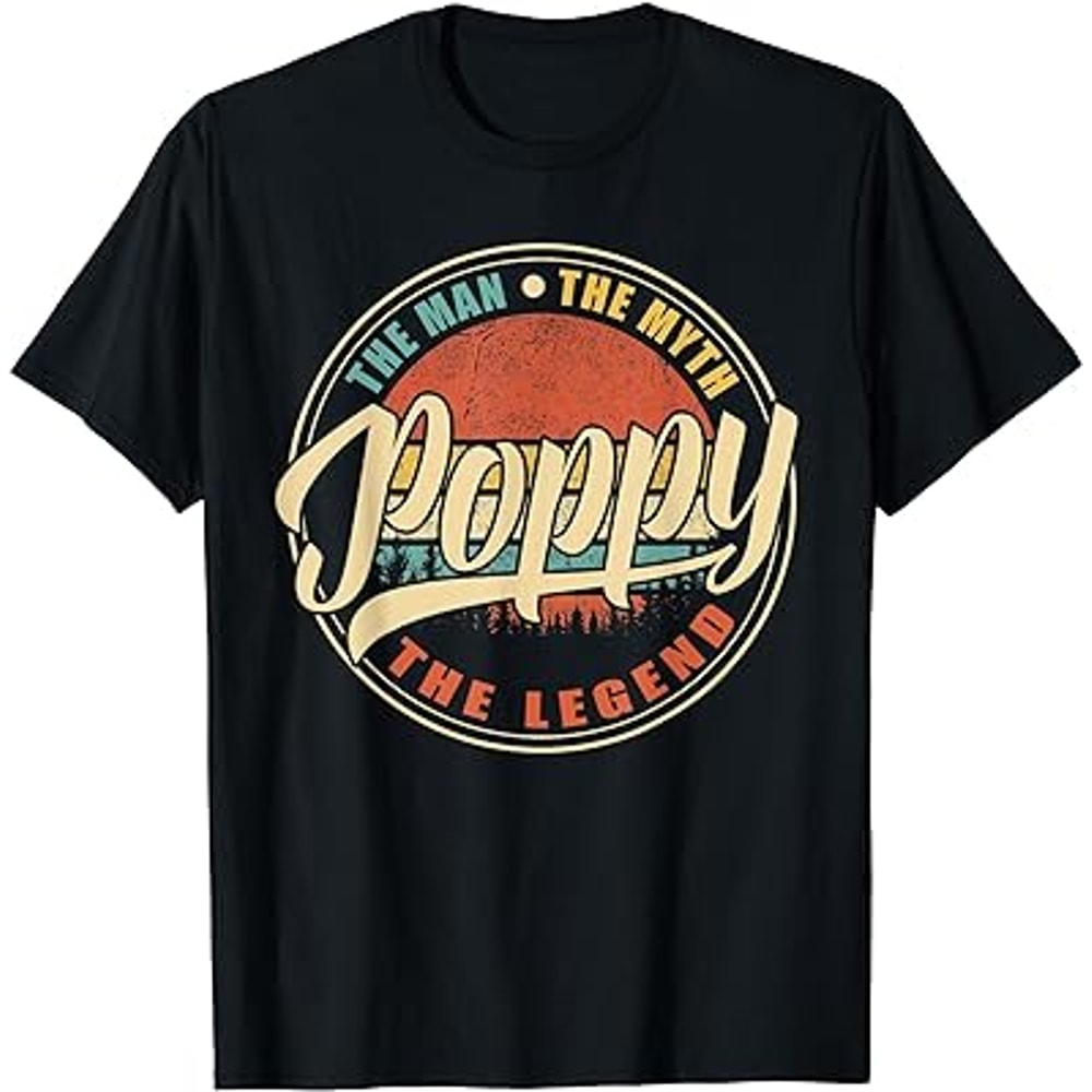 Poppy The Man The Myth The Legend Vintage Retro Fathers Day T-Shirt.jpg