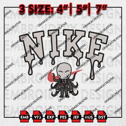 Nike Slender Man Horror Character Embroidery, Horror Movie Embroidery Designs, Halloween Machine Embroidery Pattern