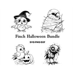 Finch Halloween Bundle , Finch Svg , Halloween Designs