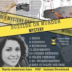 PRINTABLE Detective Game, Murder Mystery Game, Cold Case Files, Deduction Game, Printable DIY Escape Room Kit, Unsolved